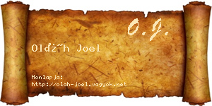 Oláh Joel névjegykártya